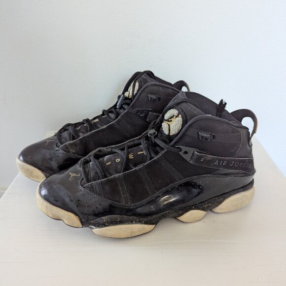 Nike Air Jordan 6 Rings Black Metallic Gold Men\'s Basketball Shoes, 11.5 main image 4